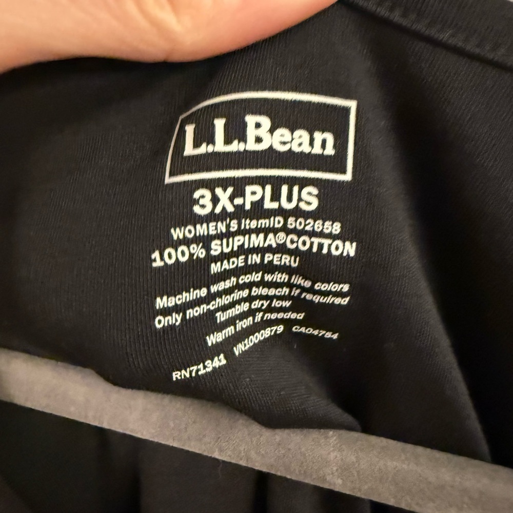 L.L. Bean Black Pima Cotton Tank Top Sleeveless Plus Size 3X NWT - Picture 2 of 5